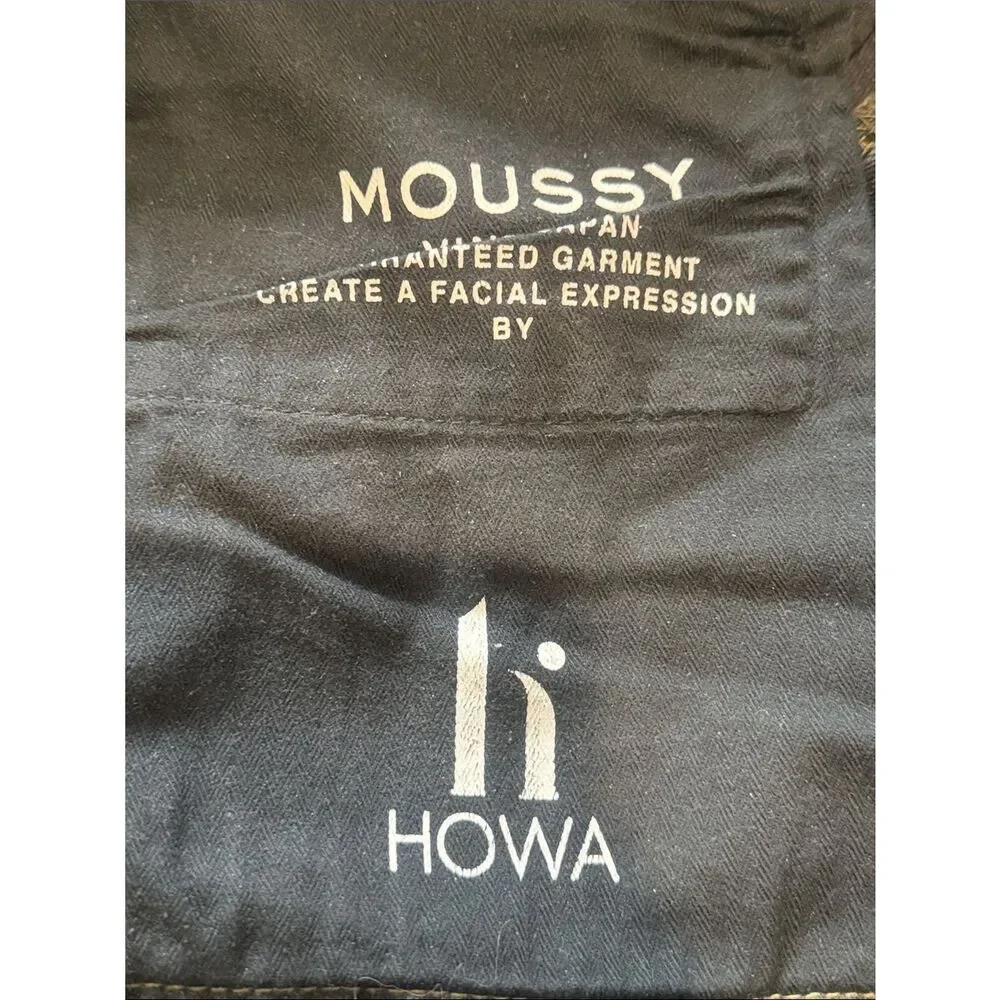 NEW MOUSSY Vintage Black Distressed HOWA Straight Jeans Sz 30